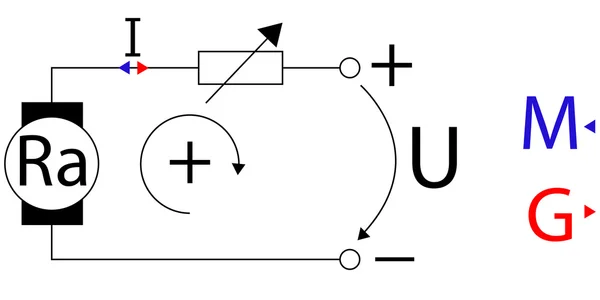 Ескіз двигуном постійного струму — стоковий вектор