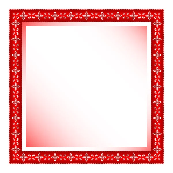 Marco rojo con adorno floral — Vector de stock
