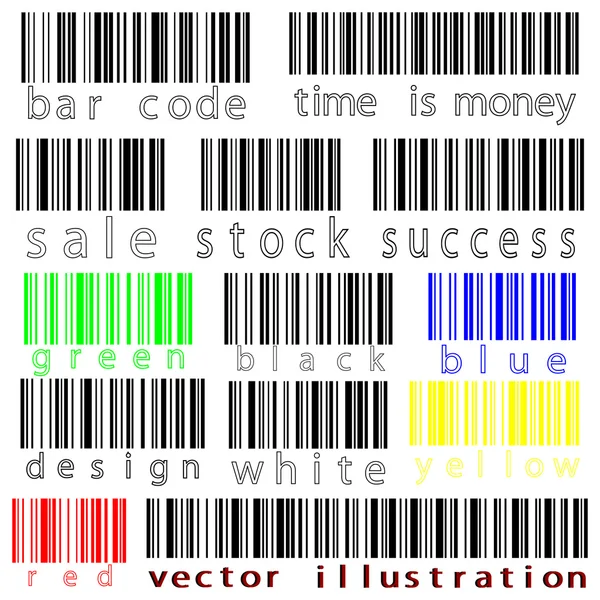 Vector de códigos de barras contra blanco — Vector de stock