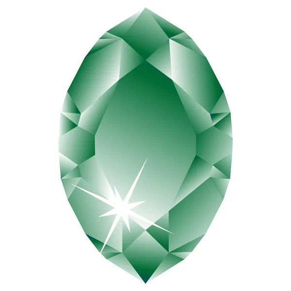 Diamante verde contra branco — Vetor de Stock