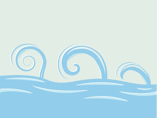 Vagues sur la mer — Image vectorielle