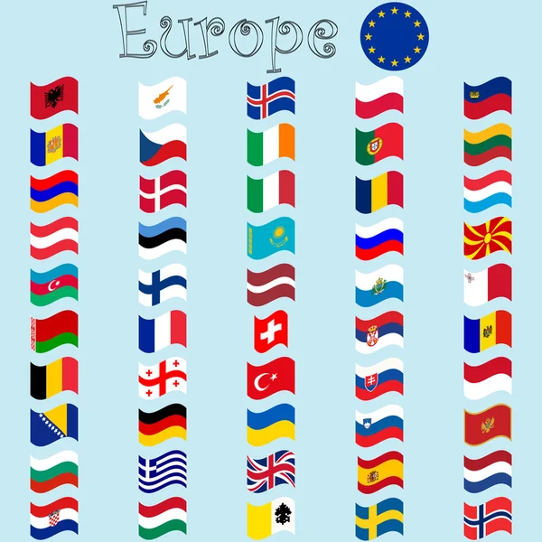 Europa stiliserade flaggor — Stock vektor