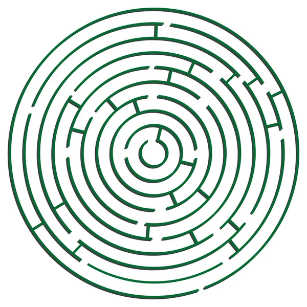 stock vector Green round maze against white