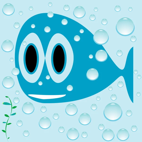Μπλε ψάρια κινουμένων σχεδίων — Διανυσματικό Αρχείο