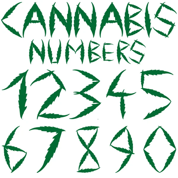 Numéros de cannabis — Image vectorielle