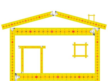 House made of measuring tape clipart