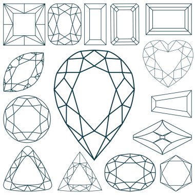 Stone shapes against white clipart