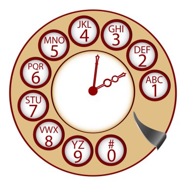 The telephone clock clipart