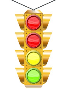 Traffic light with four clipart