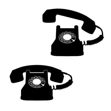 Telephone icons against white clipart