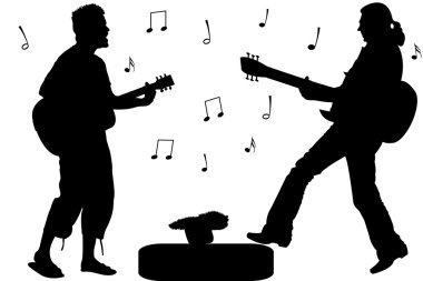 Guitar rock stars clipart