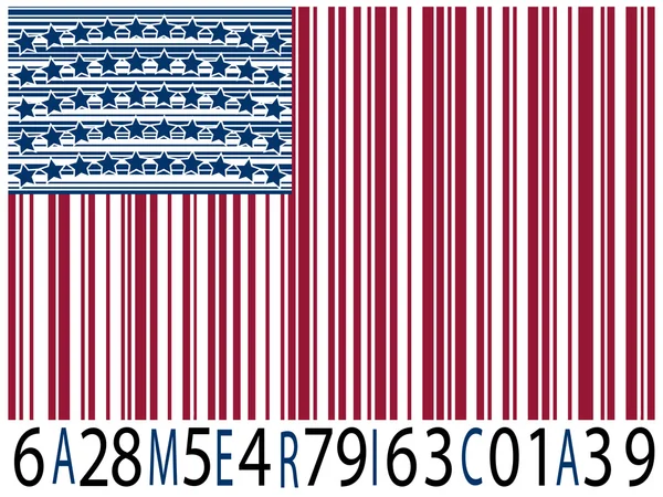 Amerika Barcodes Flagge — Stockvektor