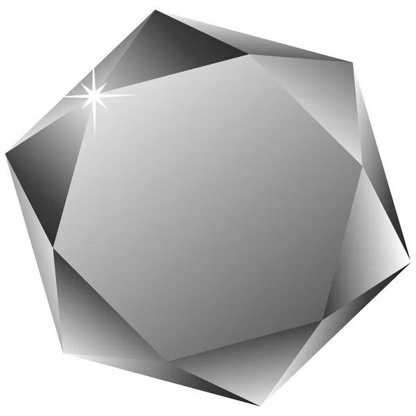 Sechseckiger Diamant gegen Weiß — Stockvektor