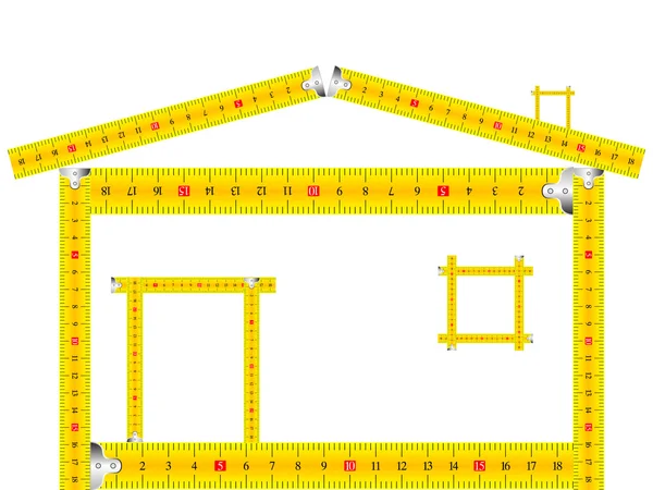 Дом из измерительной ленты — стоковый вектор