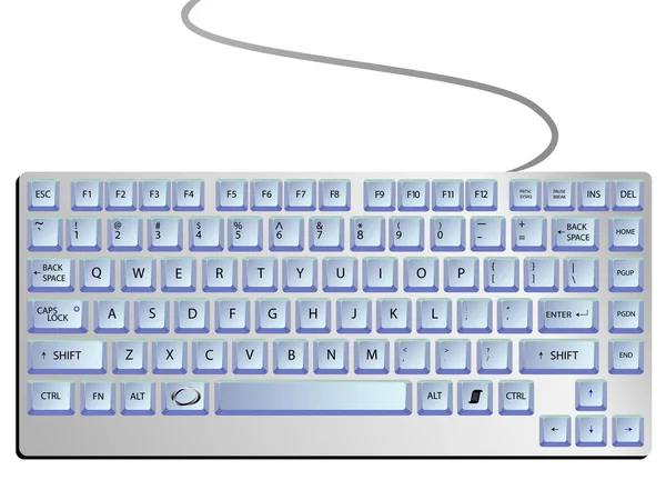 Клавіатура проти білий — стоковий вектор