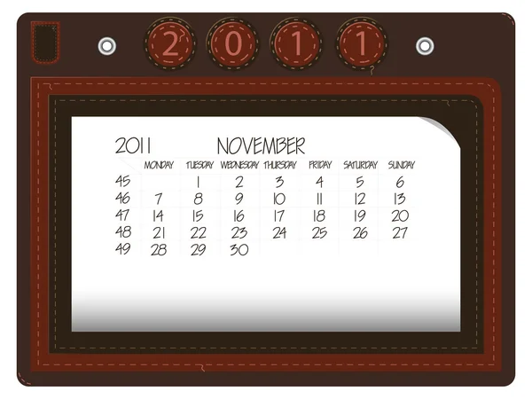 Novembre 2011 cuir — Image vectorielle