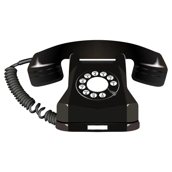 Старый телефон против белого — стоковый вектор