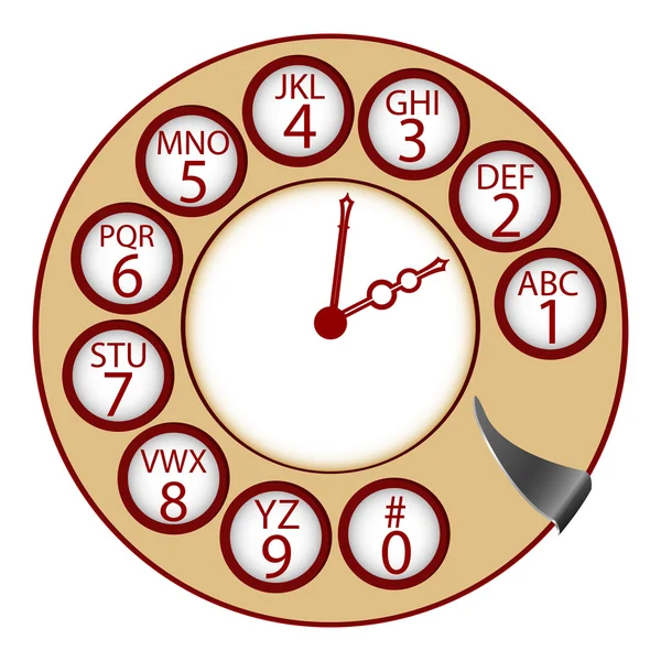 The telephone clock — Stock Vector