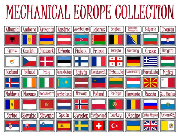 Collezione Europa Meccanica — Vettoriale Stock
