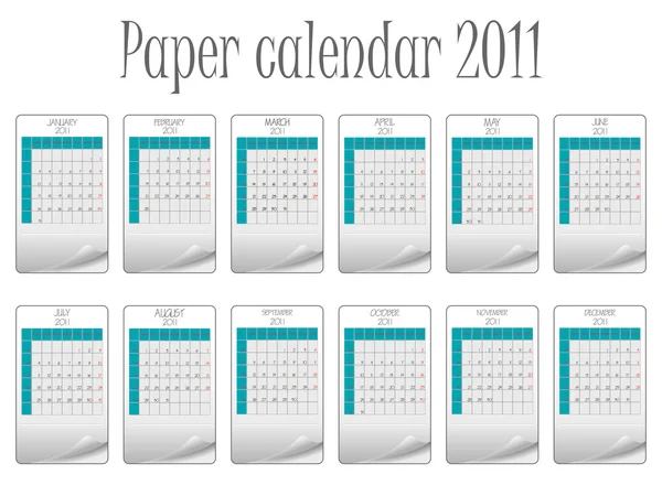 Papperskalender 2011 — Stock vektor