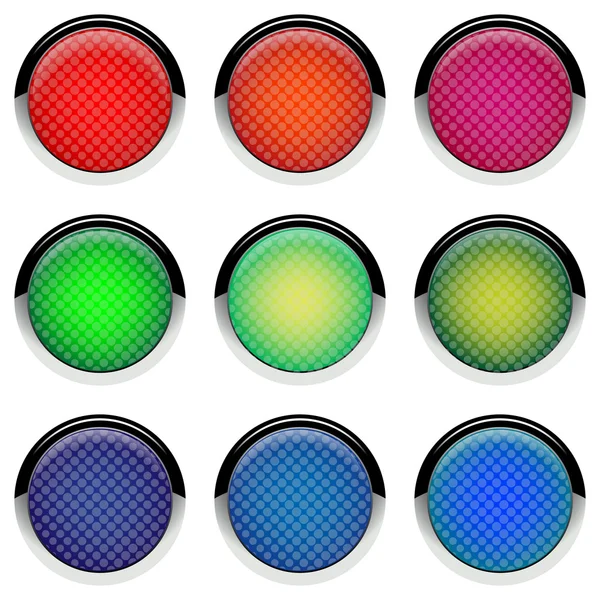 Beyaz karşı parlak web düğmeleri — Stok Vektör