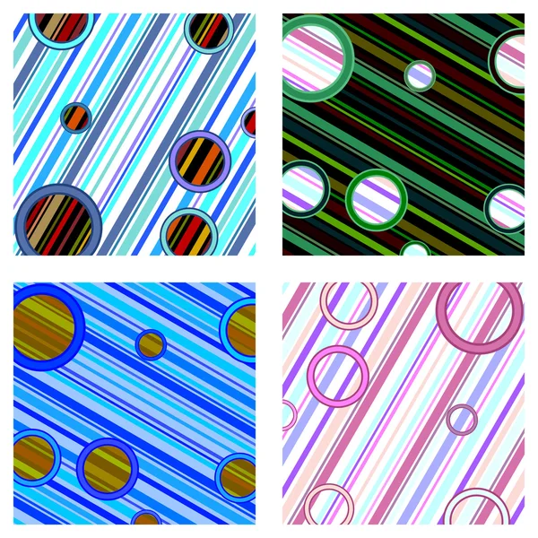 Rayures et cercles textures rétro — Image vectorielle