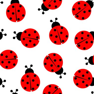 Ladybug seamless pattern clipart