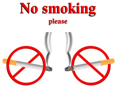 No smoking stylized signs clipart