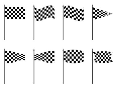 Checkered flags collection clipart