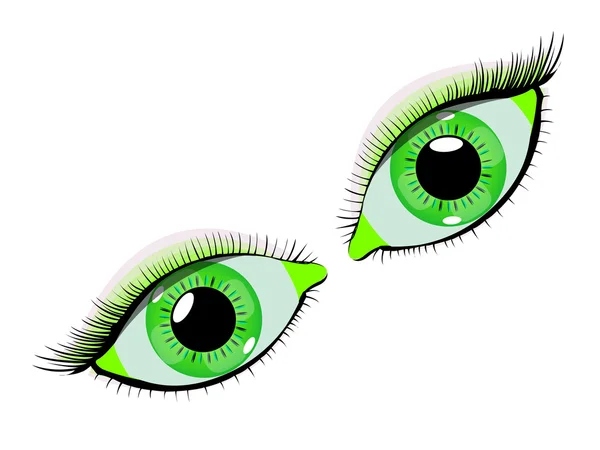 Gröna ögon — Stock vektor