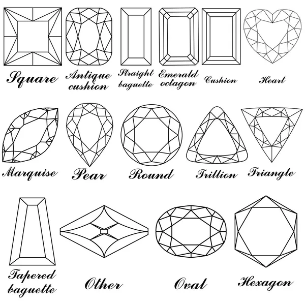 Formes en pierre et leurs noms vecteur — Image vectorielle