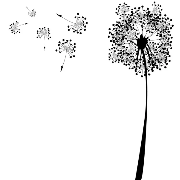 stock vector Dandelion against white