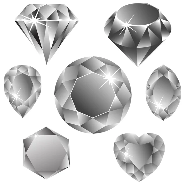 Coleção de diamantes —  Vetores de Stock