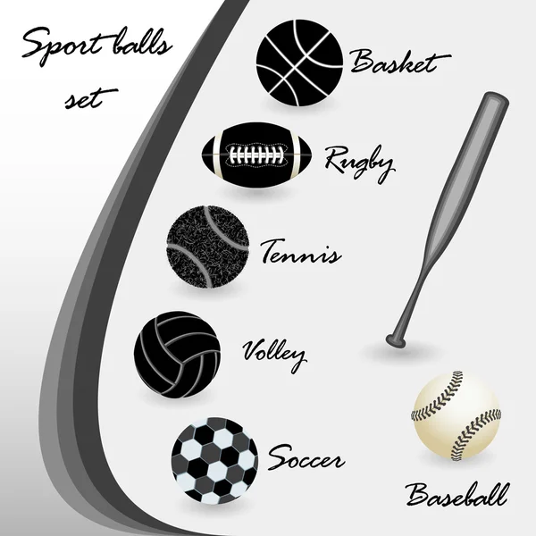 Esporte bolas conjunto —  Vetores de Stock
