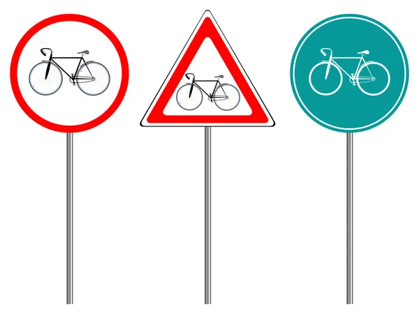 Señales de tráfico de bicicletas — Vector de stock