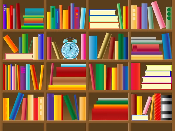 Hölzerner Bücherregalvektor — Stockvektor