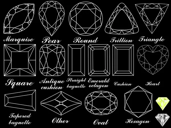 Diamantes blancos contra negro — Archivo Imágenes Vectoriales
