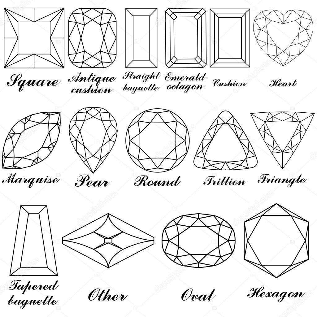 Stone shapes and their names vector