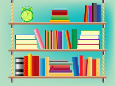 Suspended bookshelf clipart