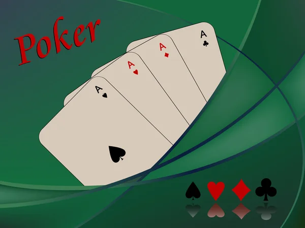 Poker kartları kompozisyon — Stok Vektör