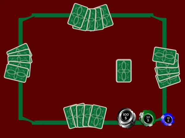 Pokermarker och tabell — Stock vektor
