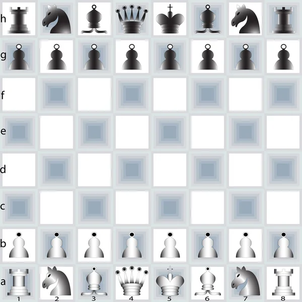 Piezas de ajedrez y mesa — Archivo Imágenes Vectoriales