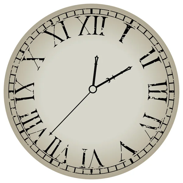 Ancient clock against white — Stock Vector