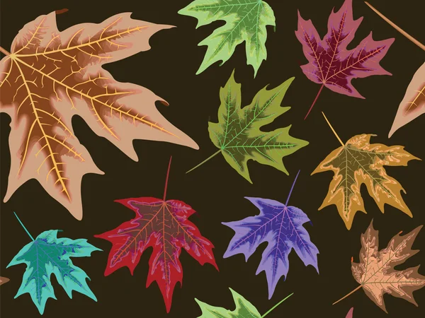Бесшовный рисунок сухих листьев — стоковый вектор