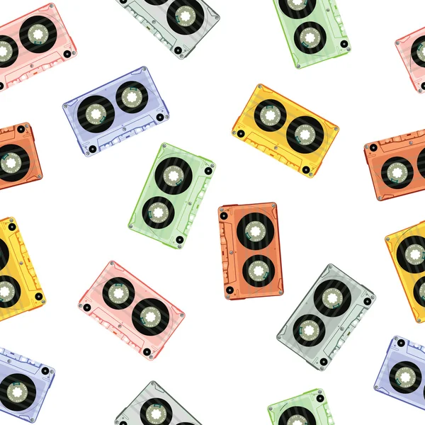 Ontwerp met retro naadloze audio tapes — Stockvector