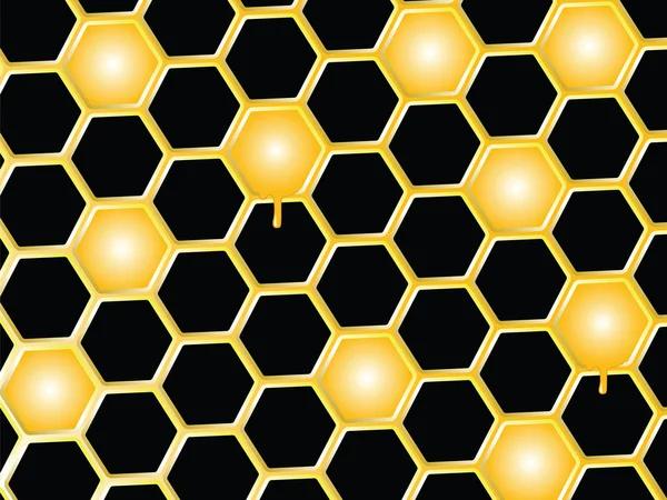 蜂蜜の櫛の背景 — ストックベクタ
