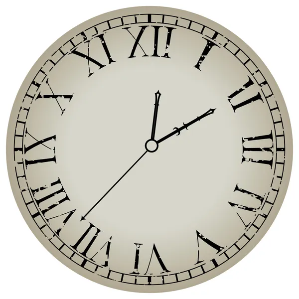 Ancient clock against white — Stock Vector