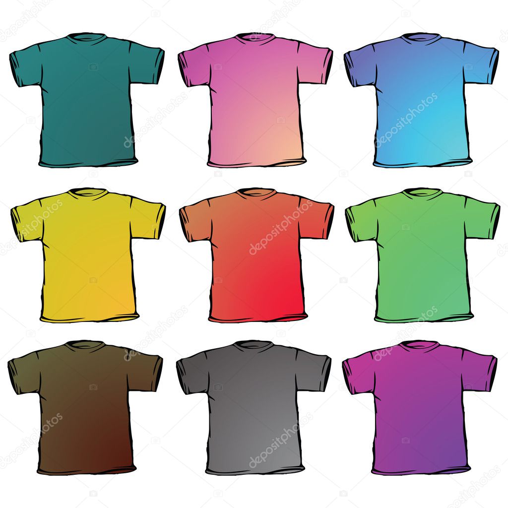 T shirts collection against white — Stock Vector © robertosch #3847767