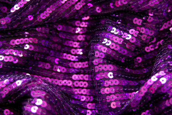 Tecido de lantejoulas violetas — Fotografia de Stock