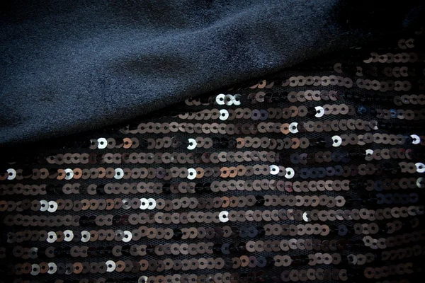 Siyah kadife ve payet — Stok fotoğraf